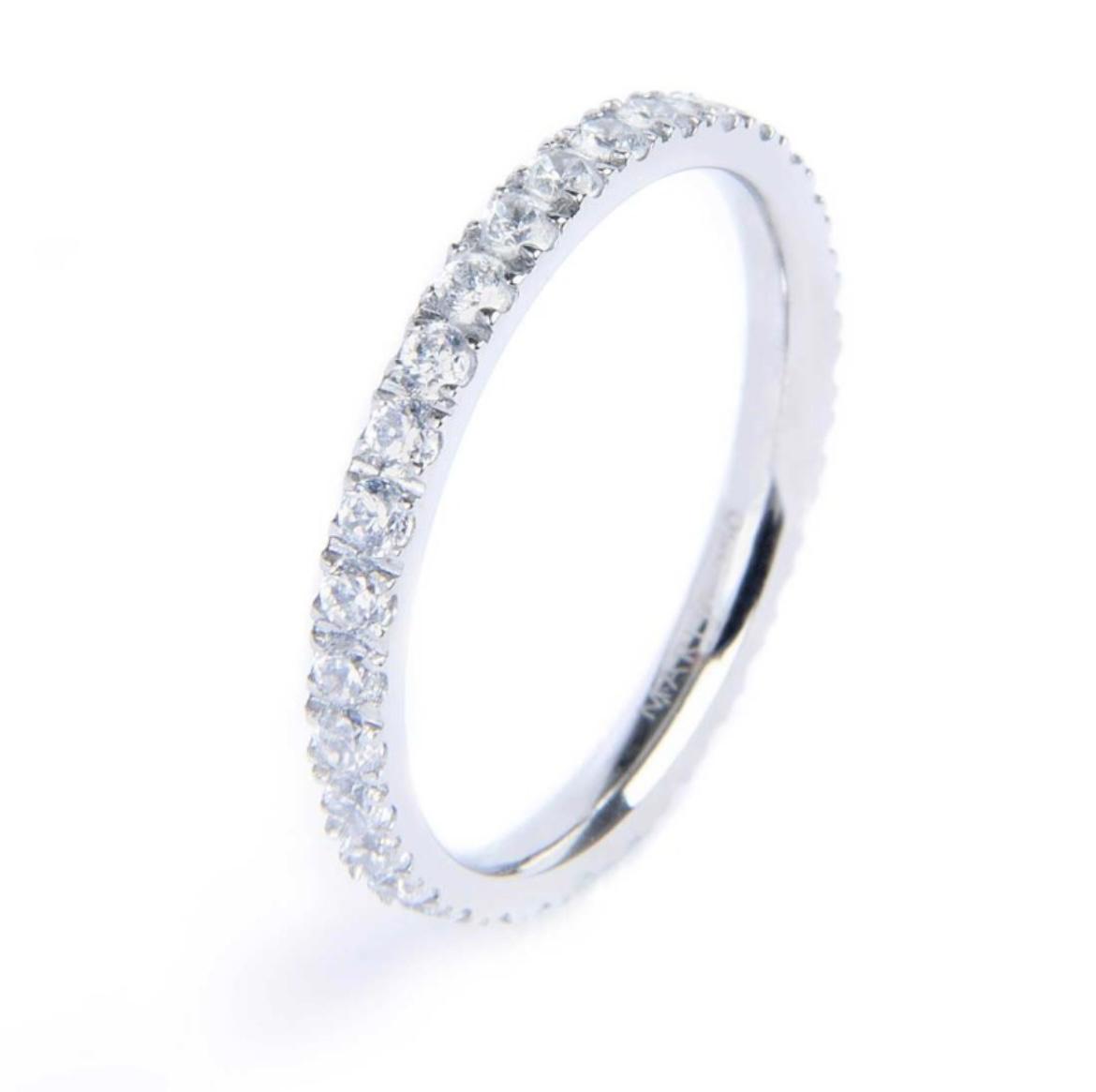 Anello veretta con zirconi 1,7 mm