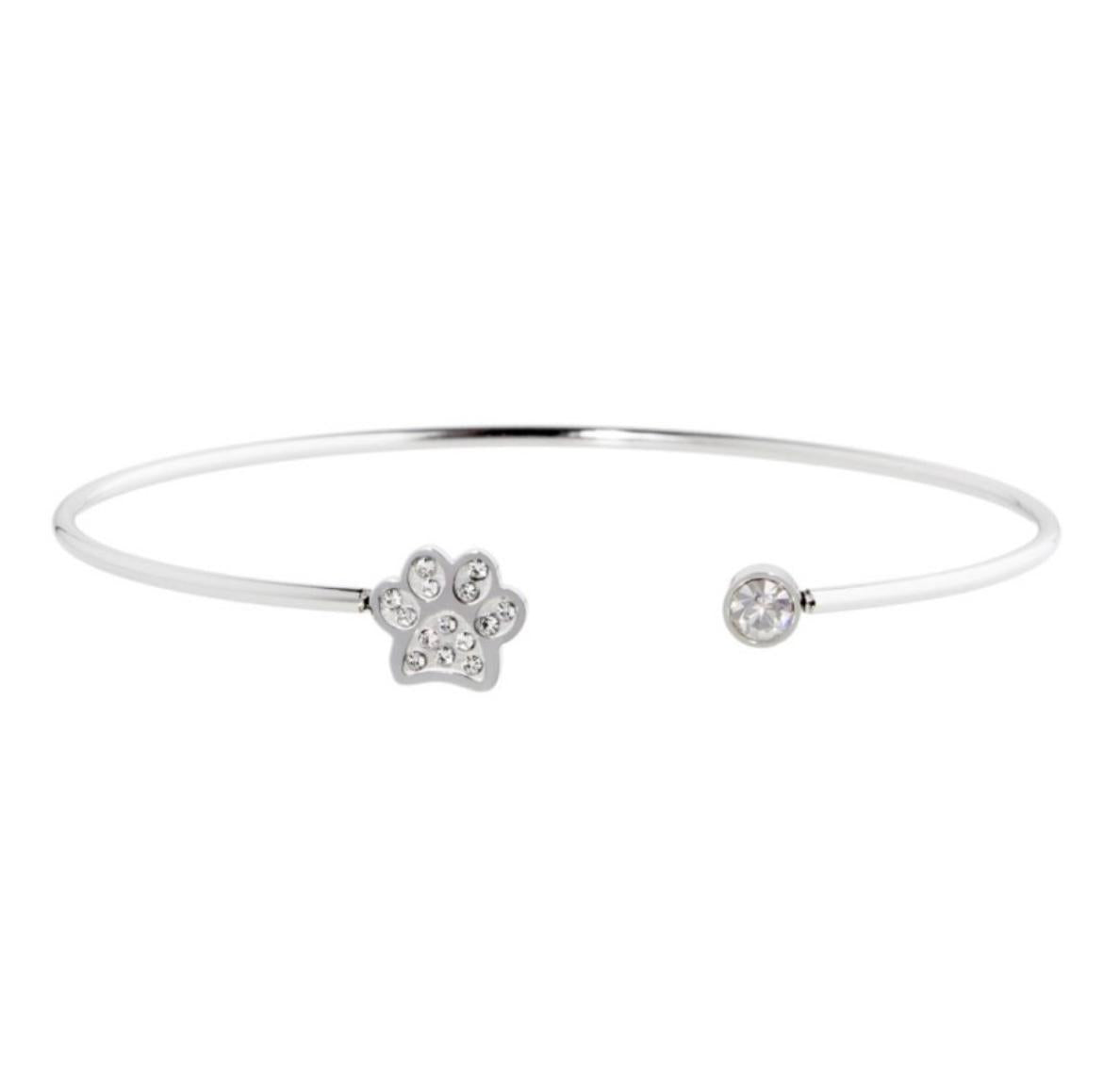 Bracciale rigido zampina con cristalli