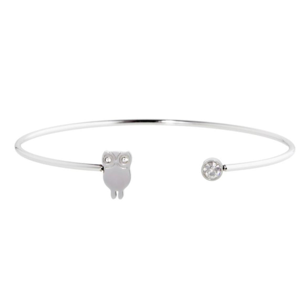 Bracciale rigido gufo con cristalli