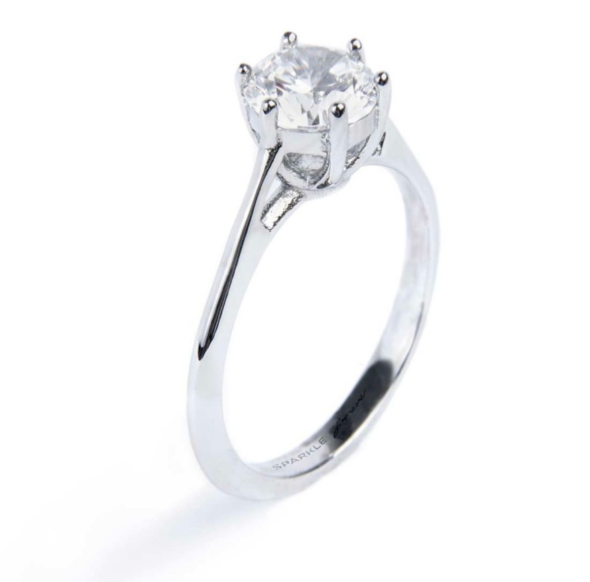 Anello solitario zircone 6,25 mm