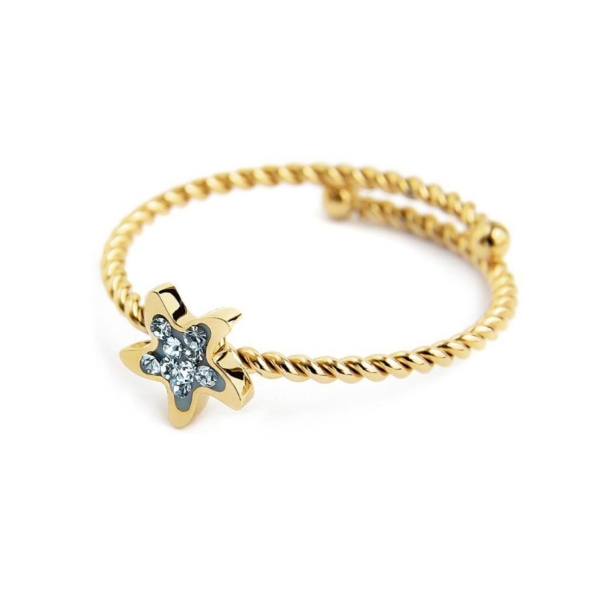 Anello stella marina con cristalli