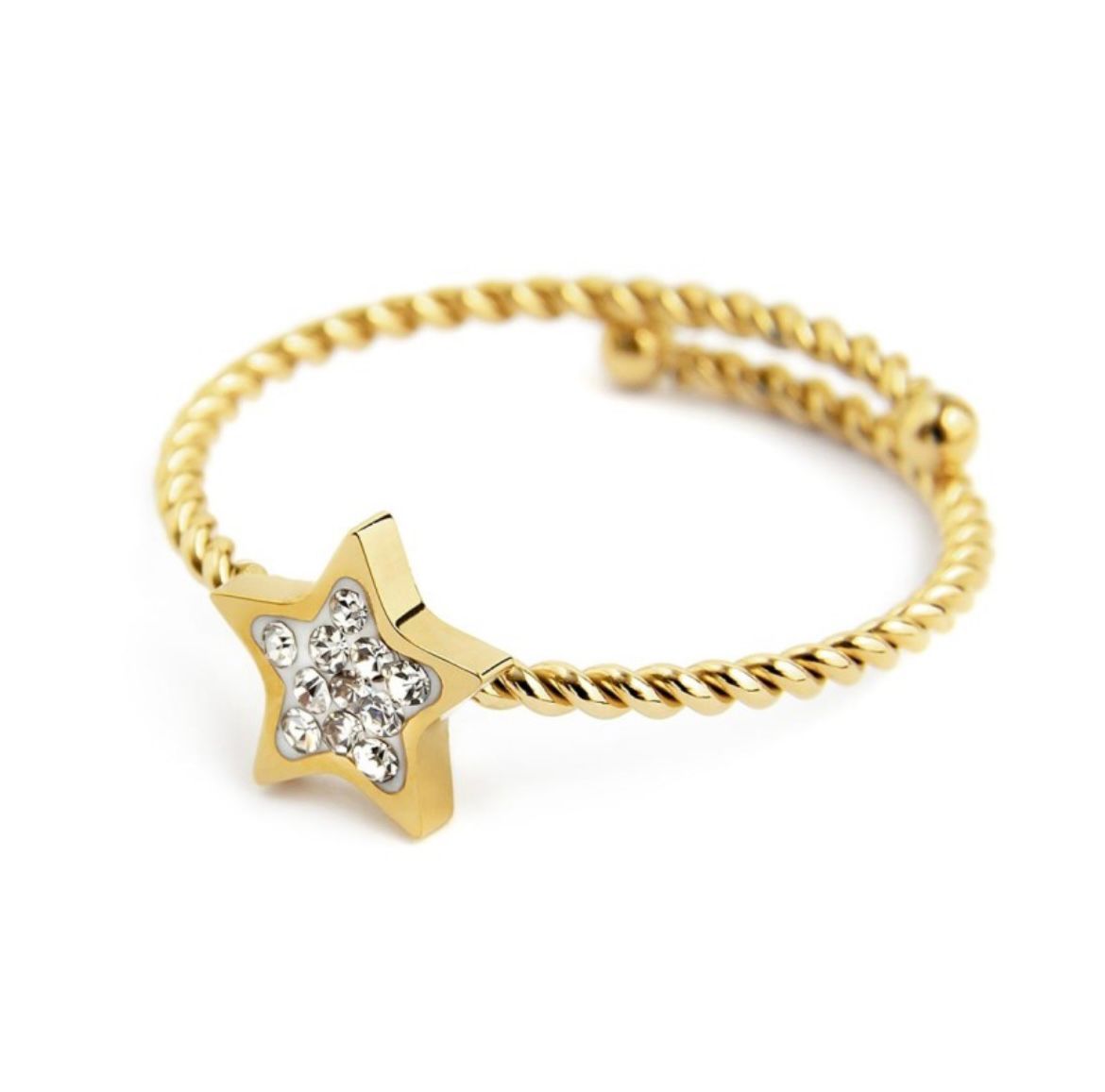Anello stella con cristalli