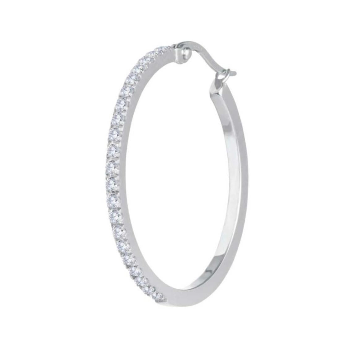 Orecchino a cerchio 3,2 cm con zirconi