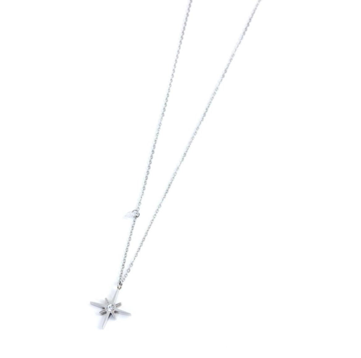 Collana rosa dei venti pendente 15 mm e zircone