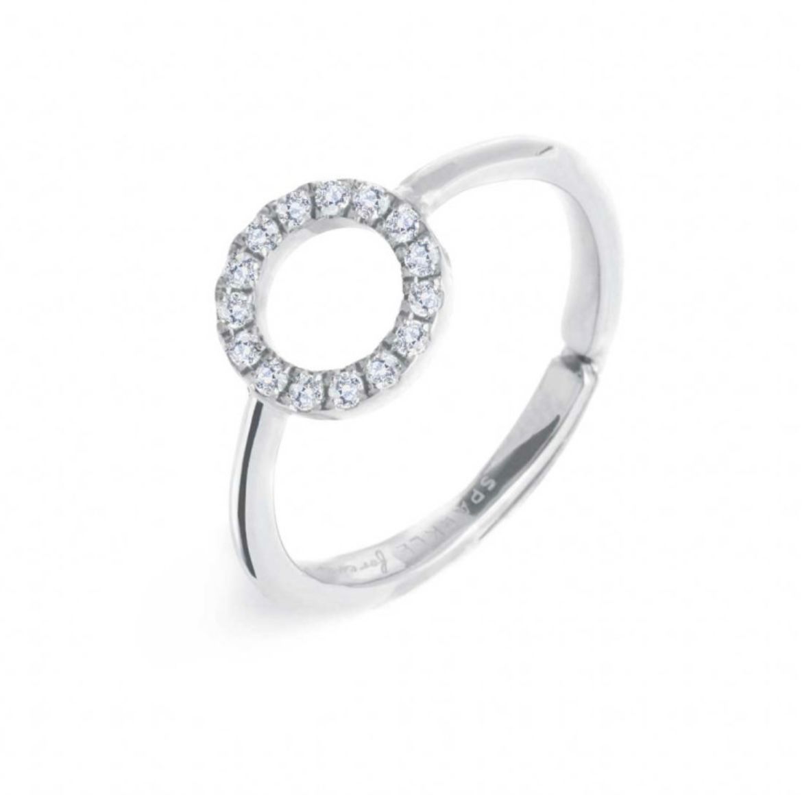 Anello cerchio con zirconi bianchi