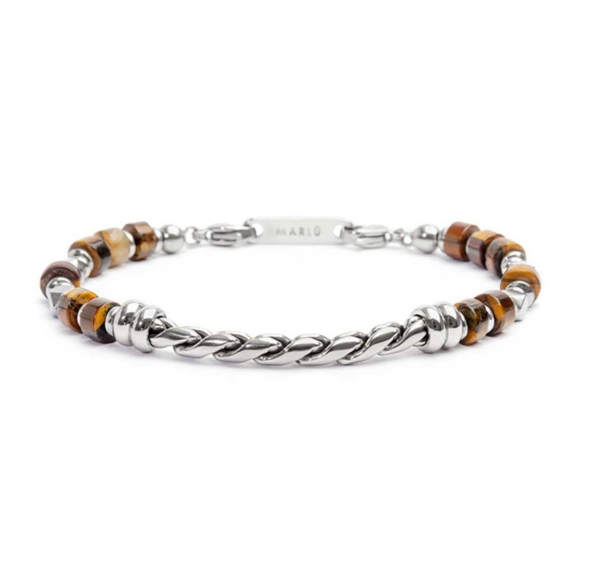 Bracciale con rondelle occhio di tigre catena twisted