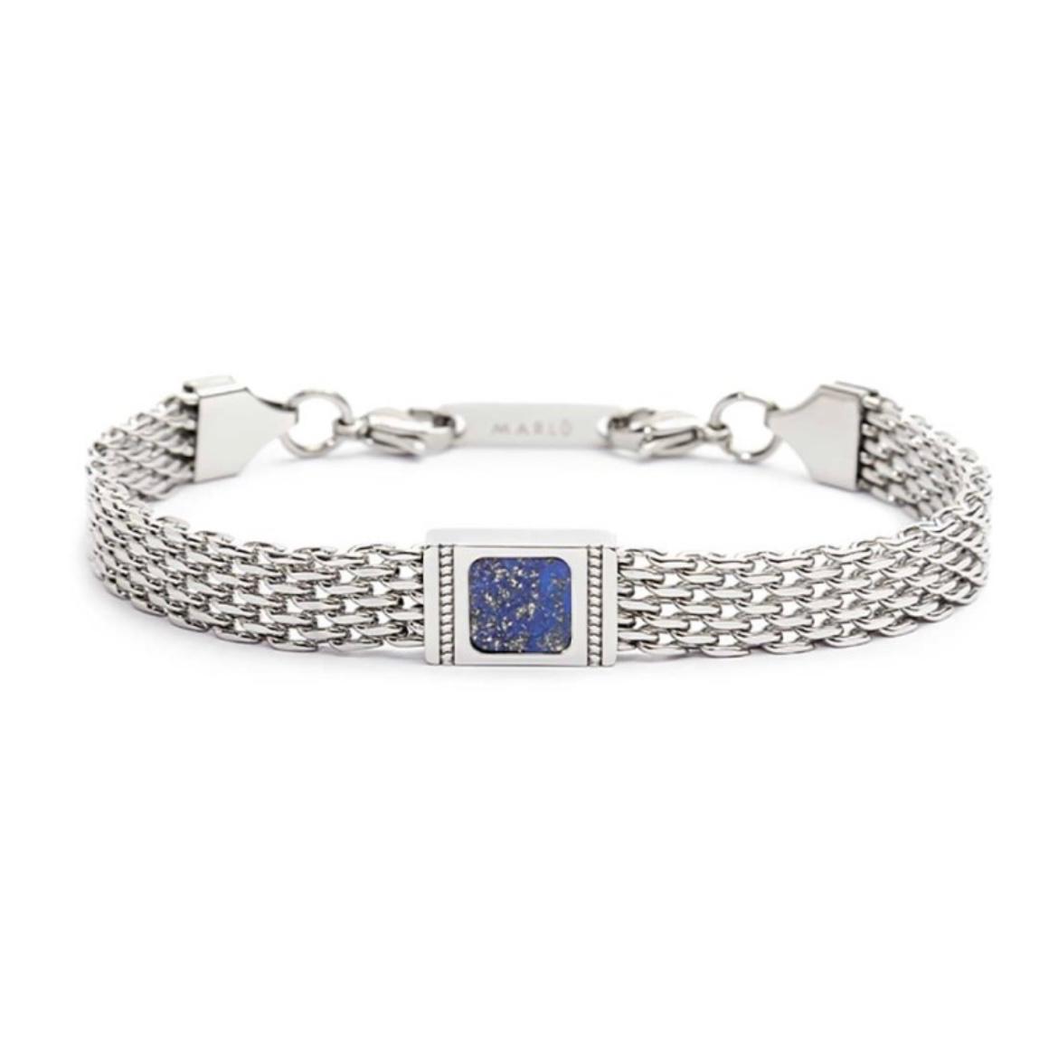 Bracciale con pietra centrale catena mesh