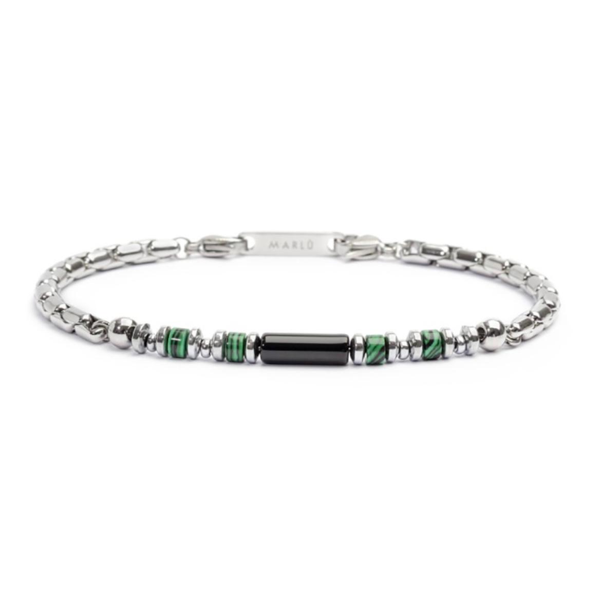 Bracciale elementi in pietra ed elementi in ematite catena box