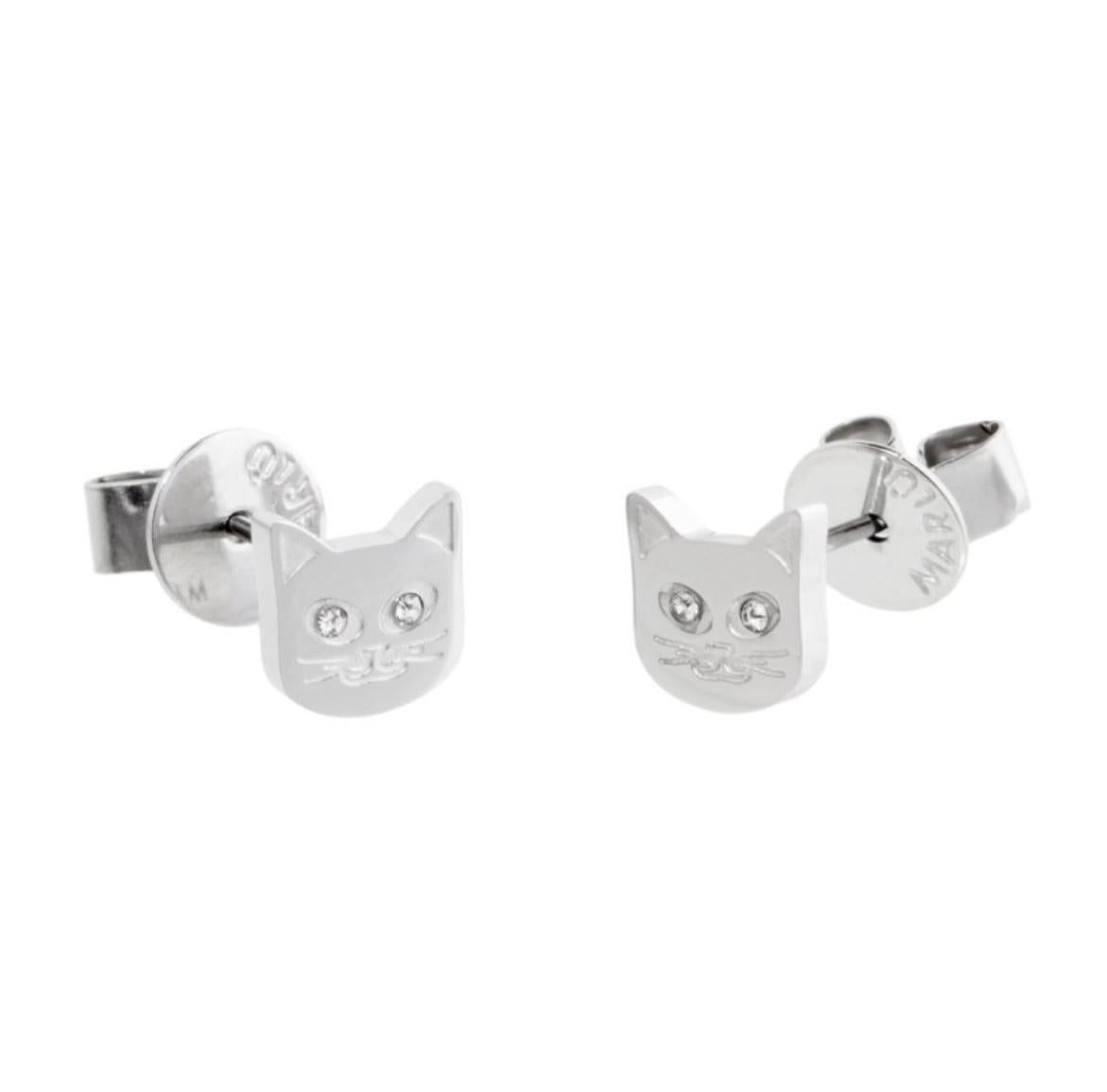 Orecchini a lobo gatto con cristalli