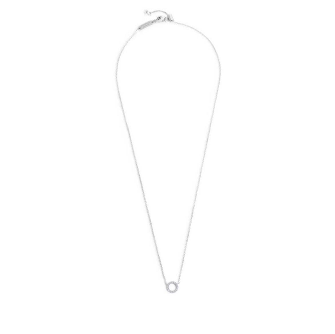 Collana cerchio 0,8 cm con zirconi bianchi