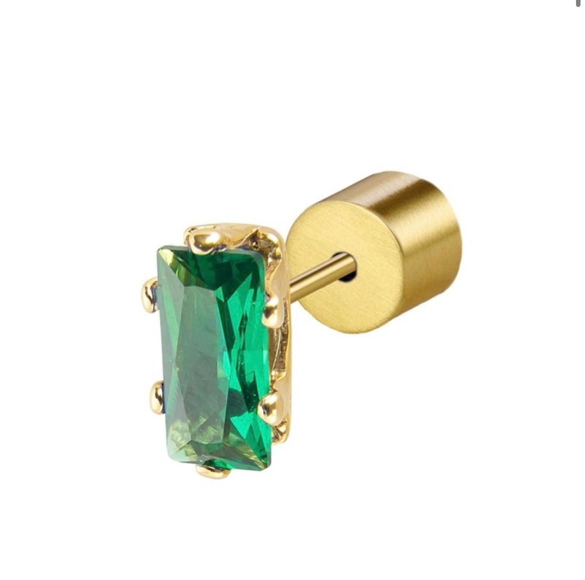 Orecchino a lobo zircone baguette