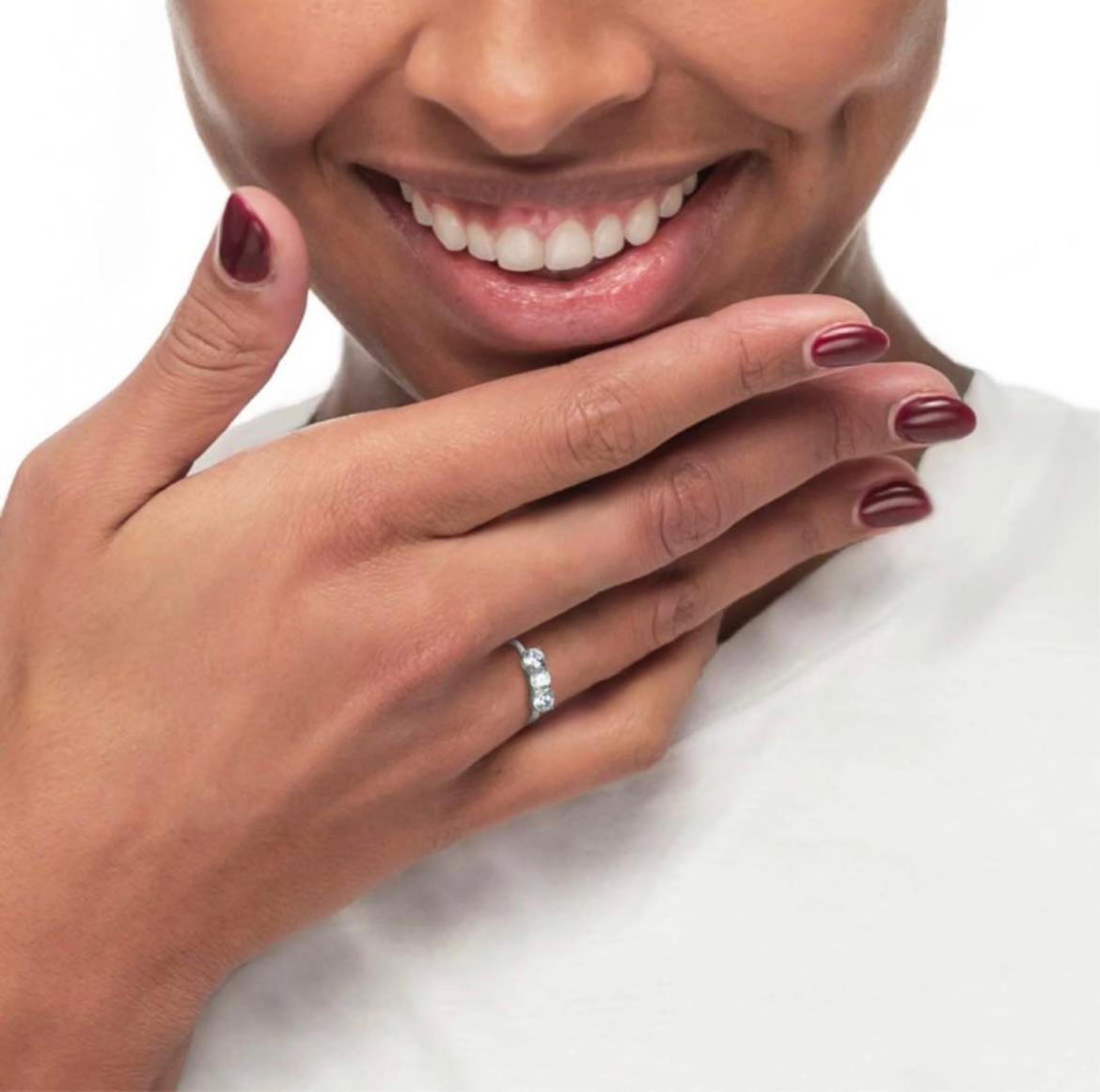 Anello trilogy con zircone 4,25 mm