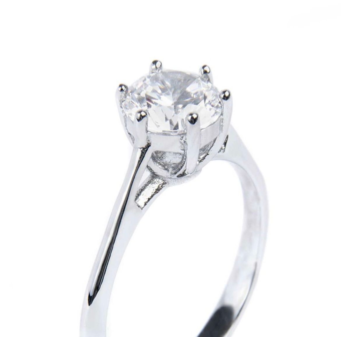 Anello solitario zircone 6,25 mm