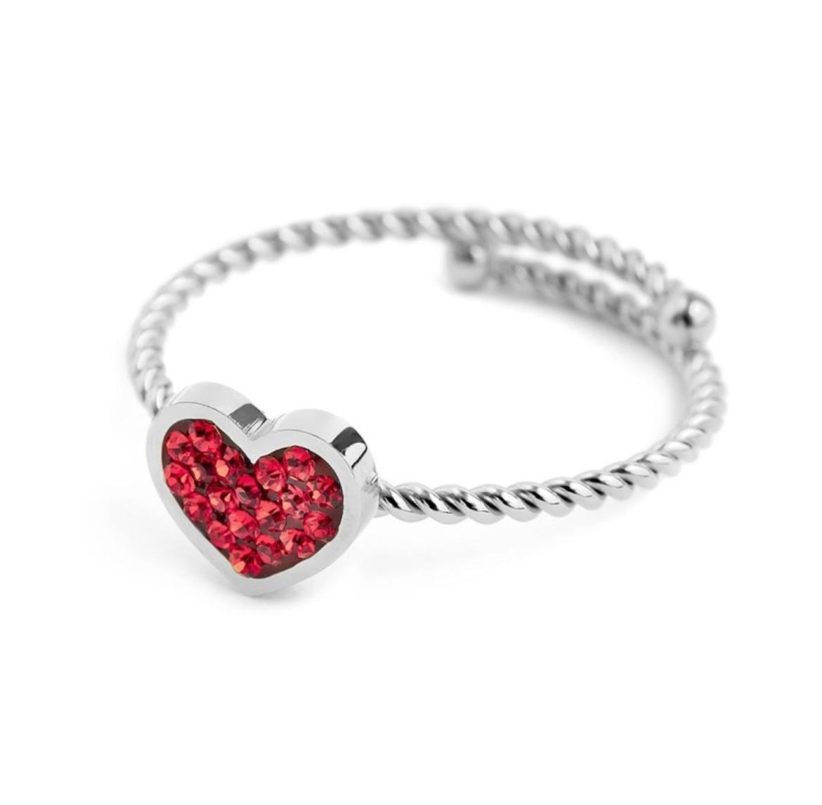 Anello cuore con cristalli