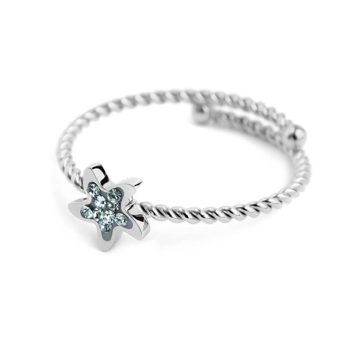 Anello stella marina con cristalli