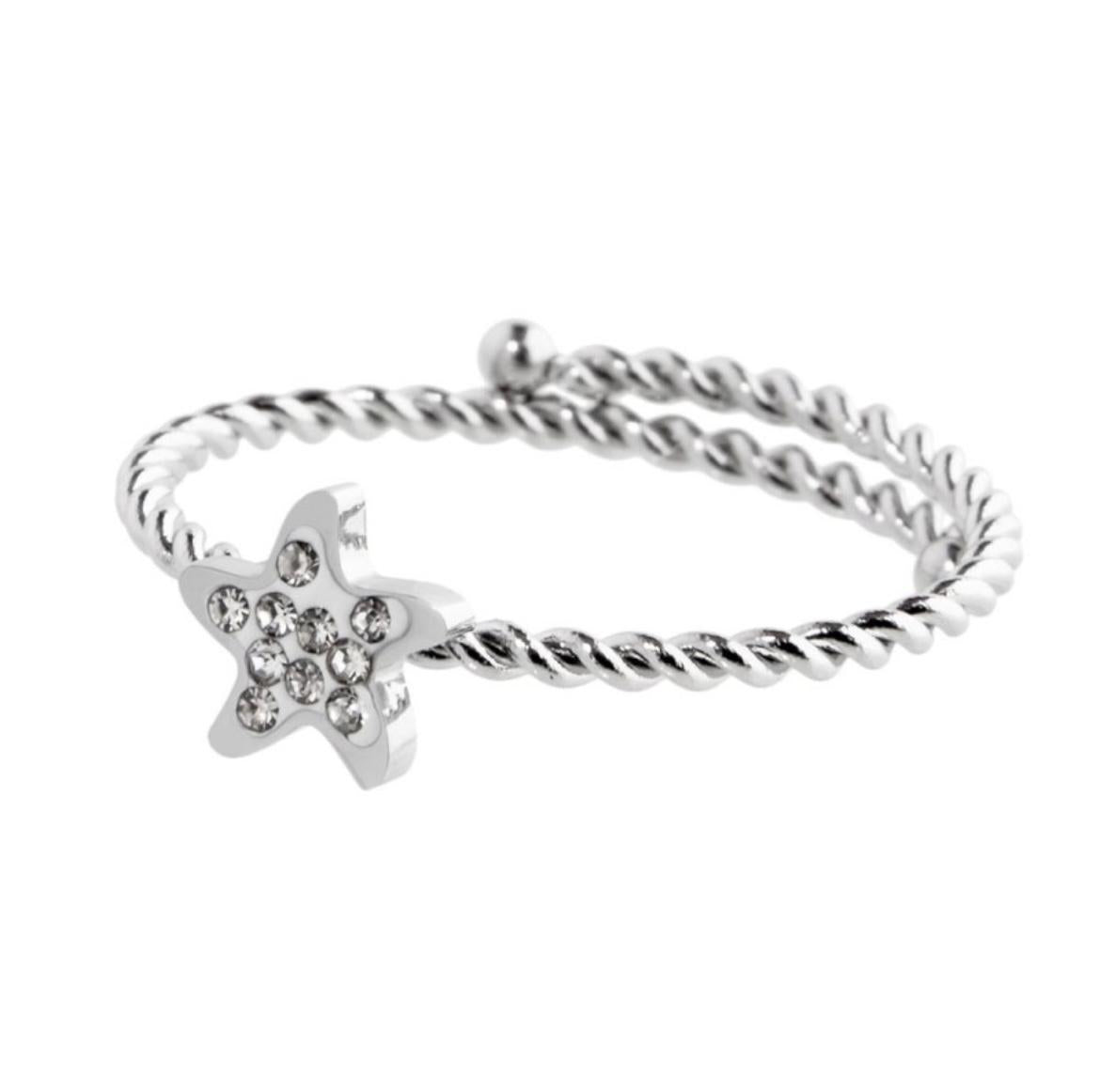 Anello stella marina con cristalli