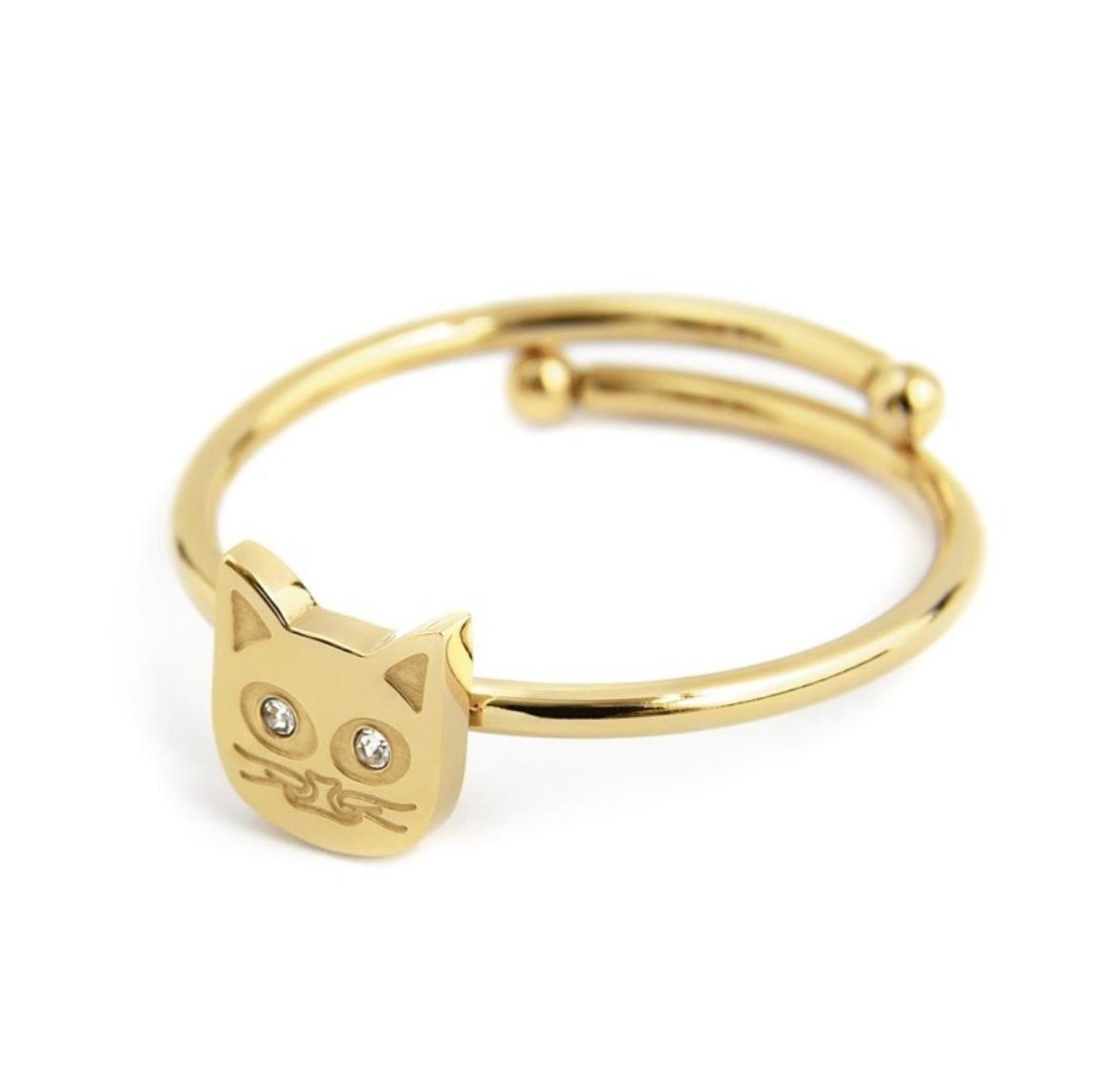 Anello gatto con cristalli