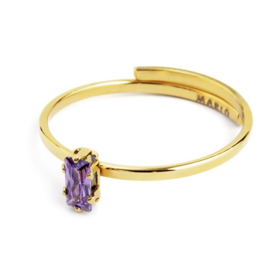 Anello con zircone baguette