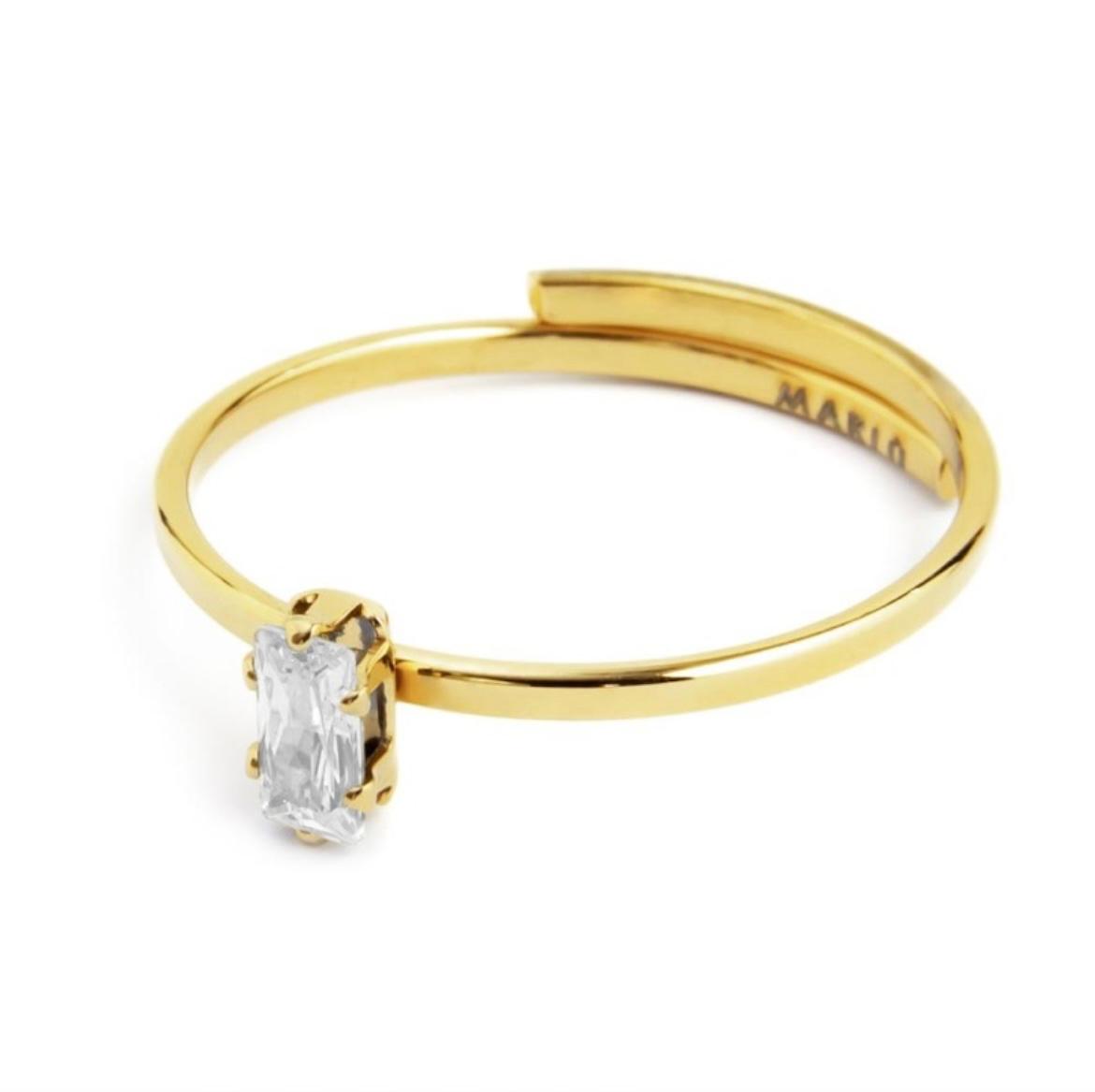 Anello con zircone baguette