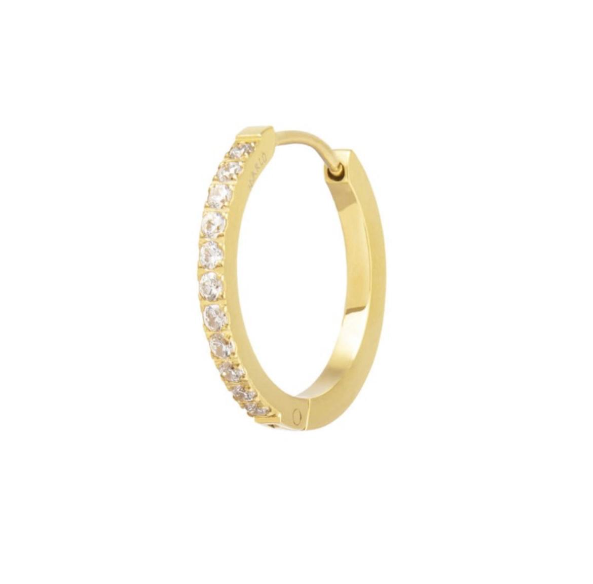 Orecchino a cerchio 2 cm con zirconi