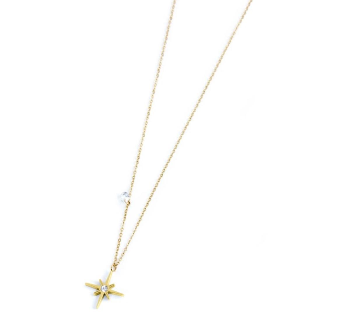 Collana rosa dei venti pendente 15 mm e zircone