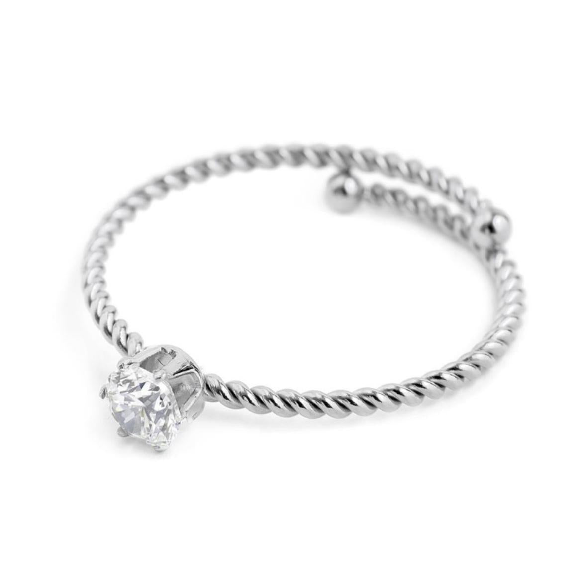 Anello con zircone 4 mm