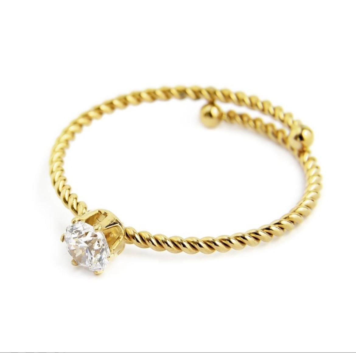 Anello con zircone 4 mm