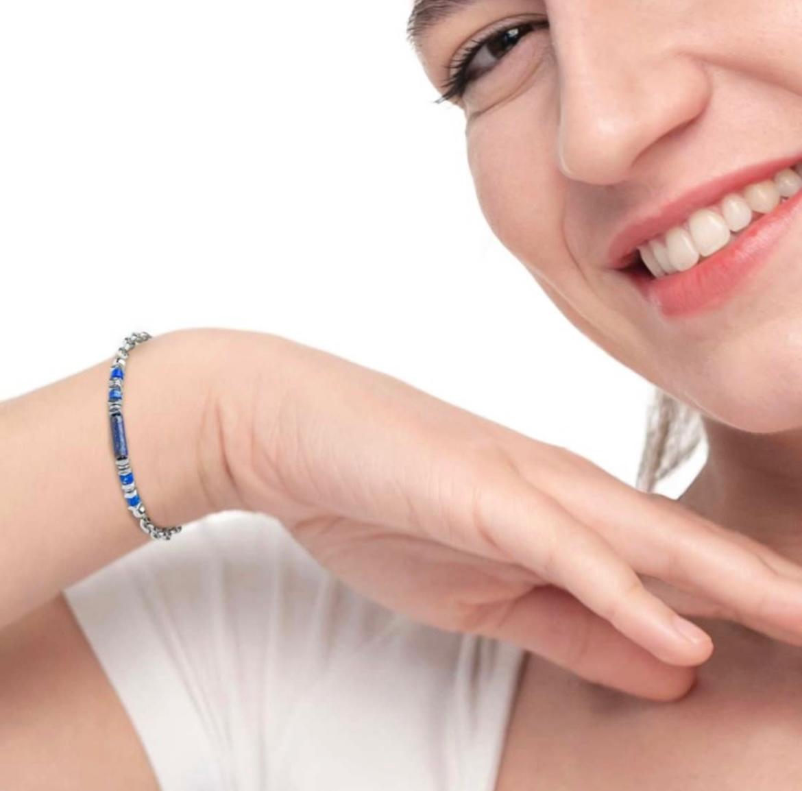 Bracciale elementi in pietra ed elementi in ematite catena marine
