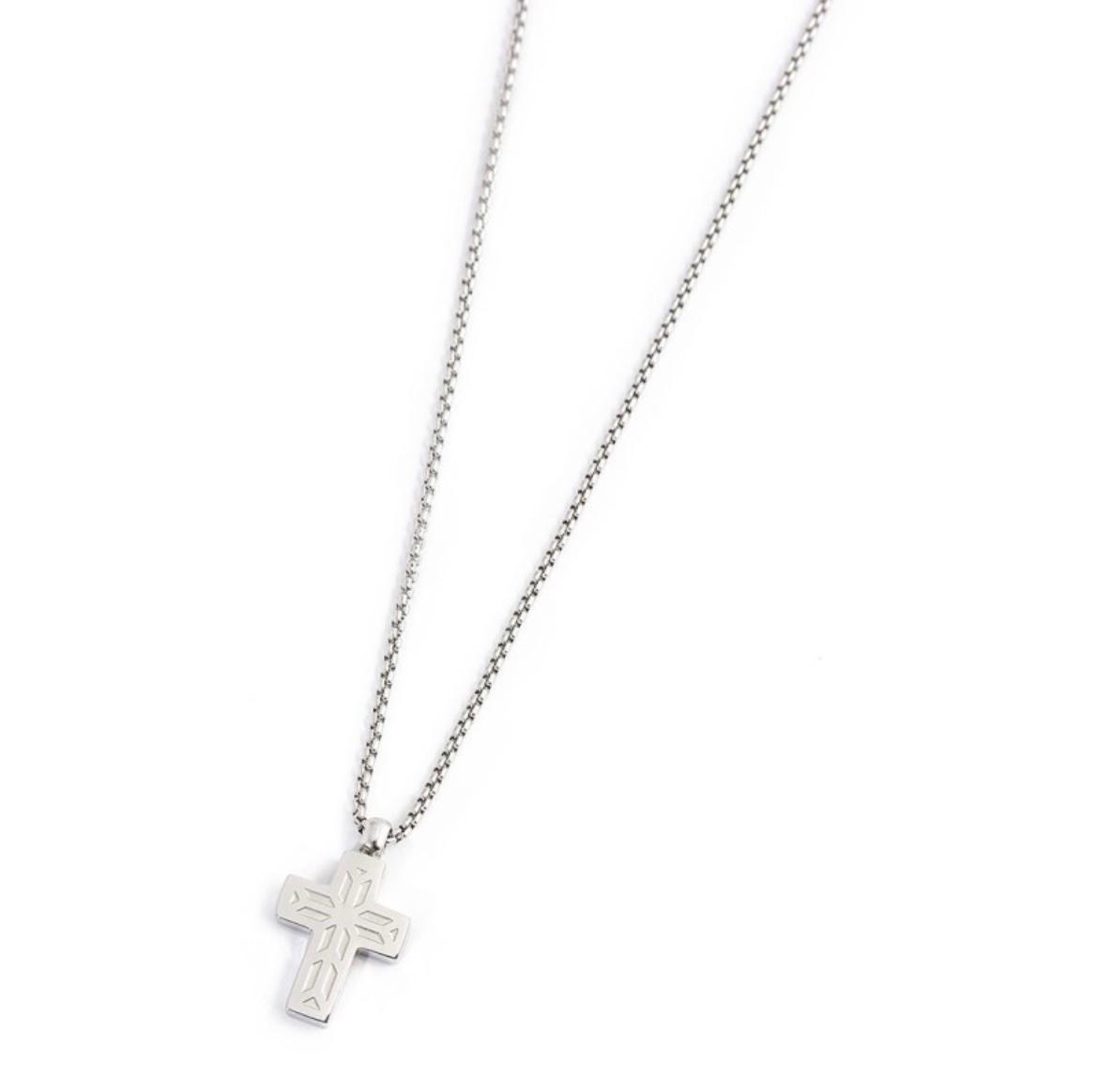 Collana con croce pendente con zirconi