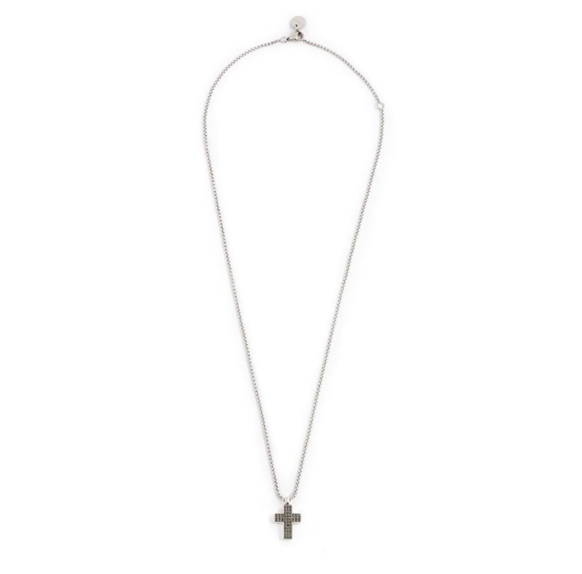 Collana con croce pendente con zirconi