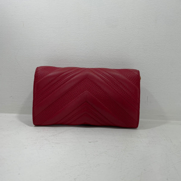 Portafoglio Logo Love Bag Chevronne Rosso Rubino - Pinko