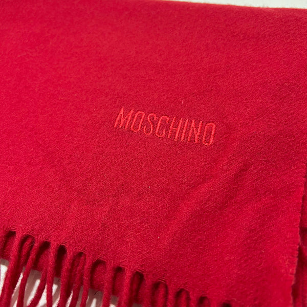 Sciarpa in lana Moschino e frange rossa