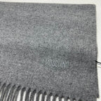 Sciarpa in lana Moschino e frange grigia