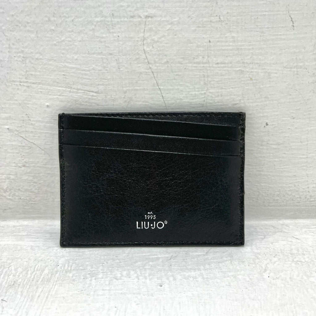 Portacarte in pelle martellata - Black
