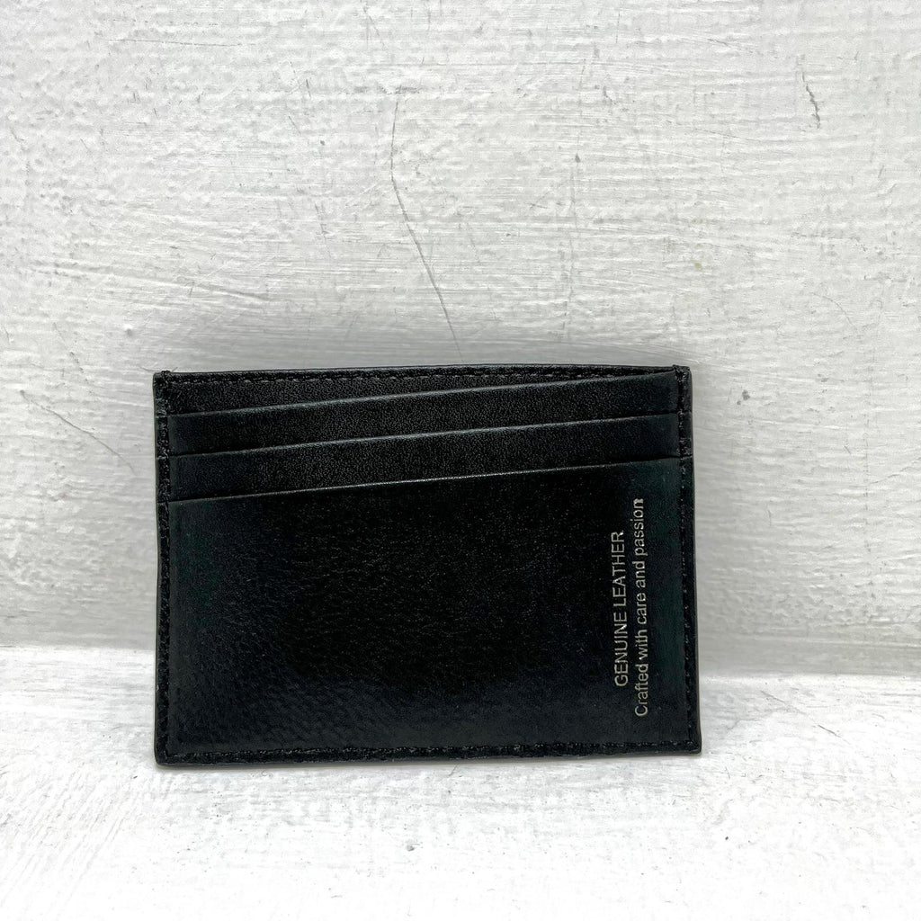 Portacarte in pelle martellata - Black
