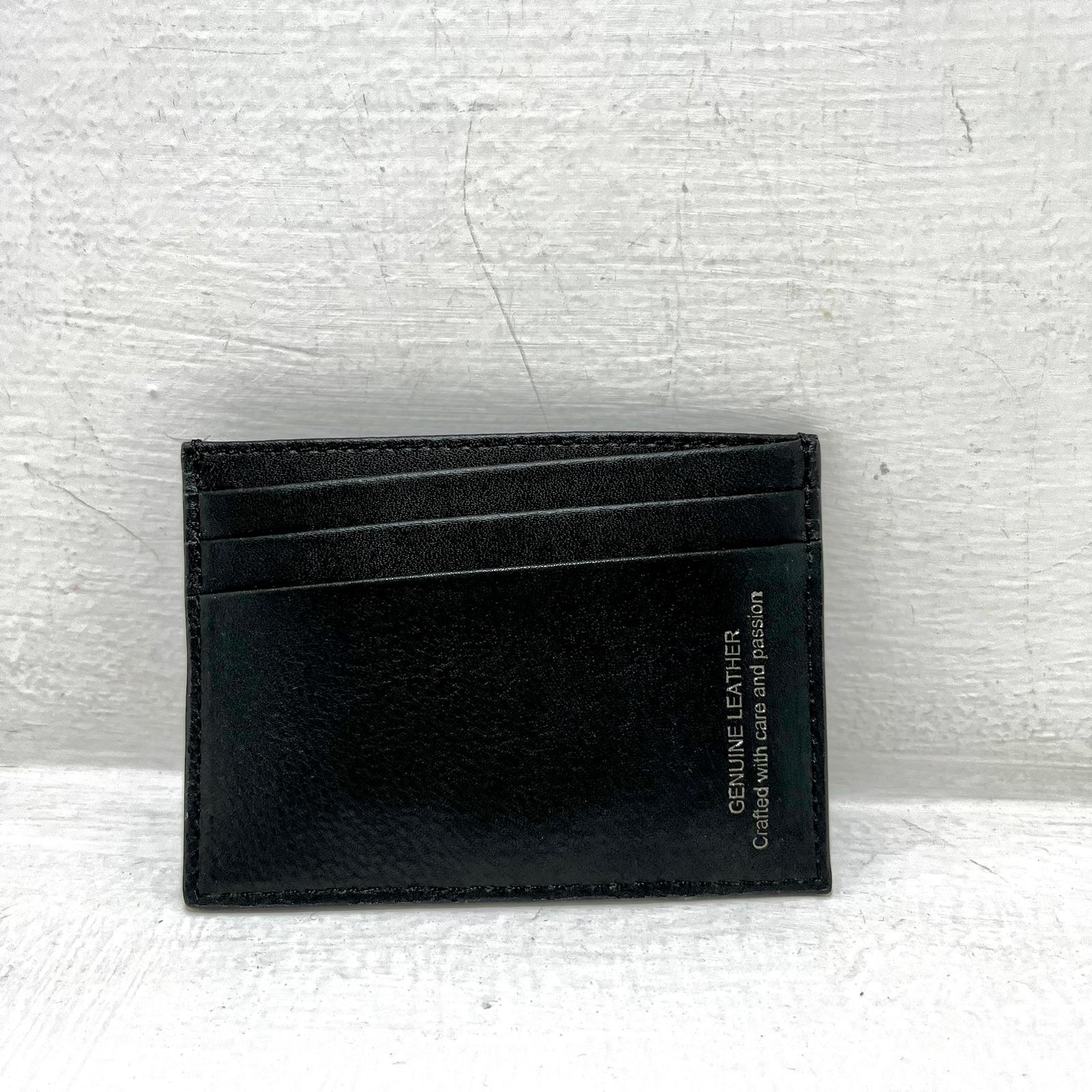 Portacarte in pelle martellata - Black