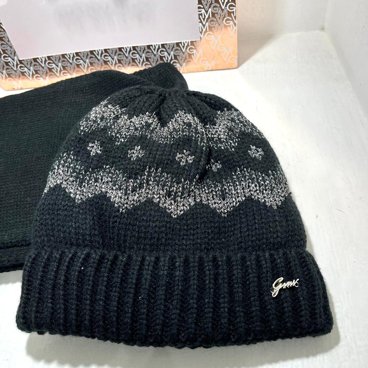 GianMarco Venturi - Set sciarpa e cappello Nero