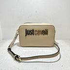 Just Cavalli - Borsa Range Metal Lettering Saffiano Beige