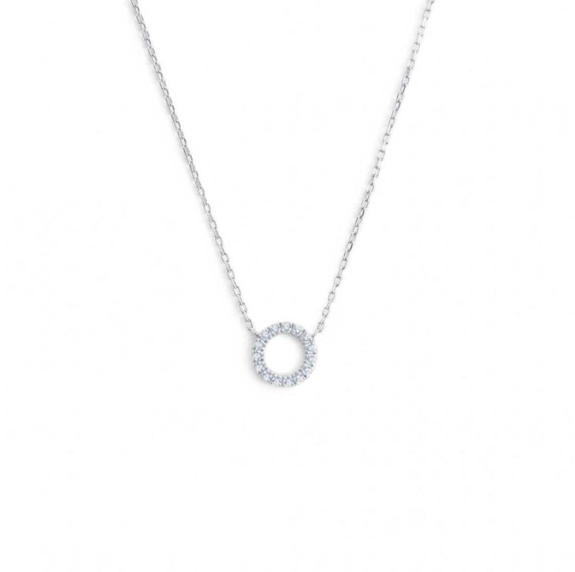 Collana cerchio 0,8 cm con zirconi bianchi