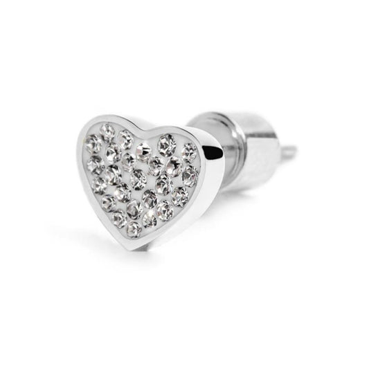 Orecchino cuore cristallo