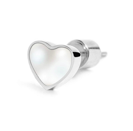 Orecchino cuore con madreperla
