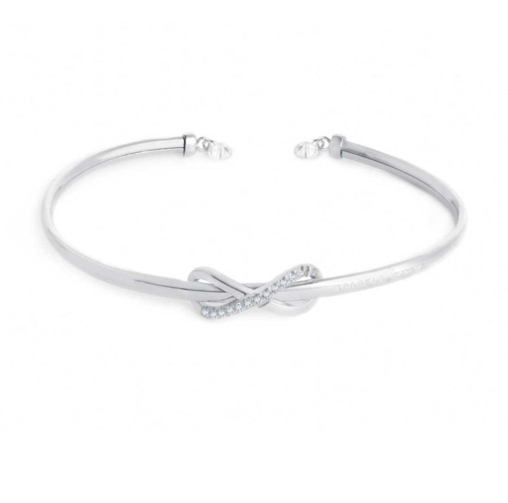 Bracciale rigido infinito con zirconi