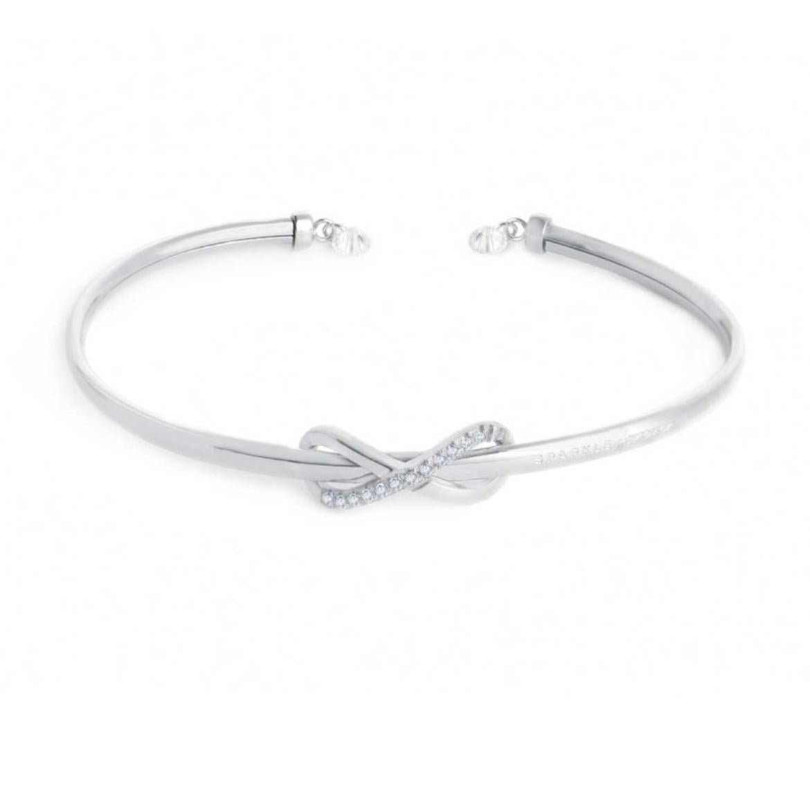 Bracciale rigido infinito con zirconi
