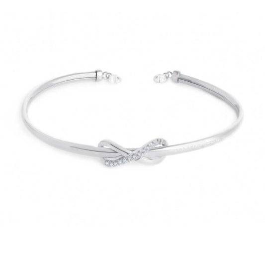 Bracciale rigido infinito con zirconi