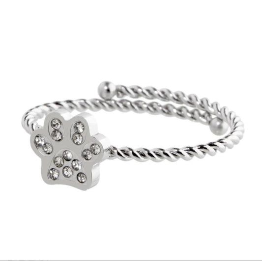 Anello zampina con cristalli