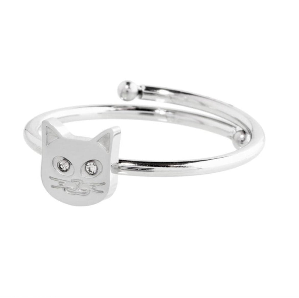 Anello gatto con cristalli