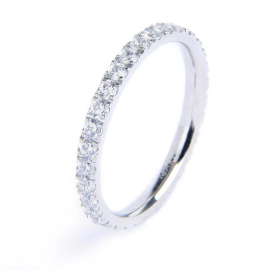 Anello veretta con zirconi 1,7 mm