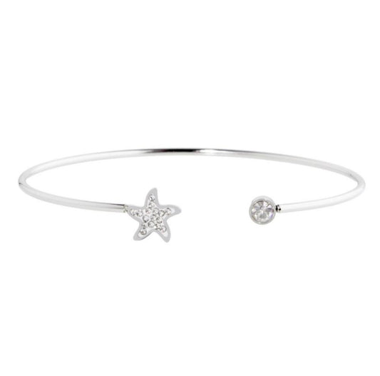 Bracciale rigido stella marina con cristalli