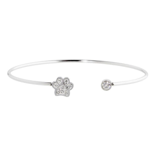 Bracciale rigido zampina con cristalli