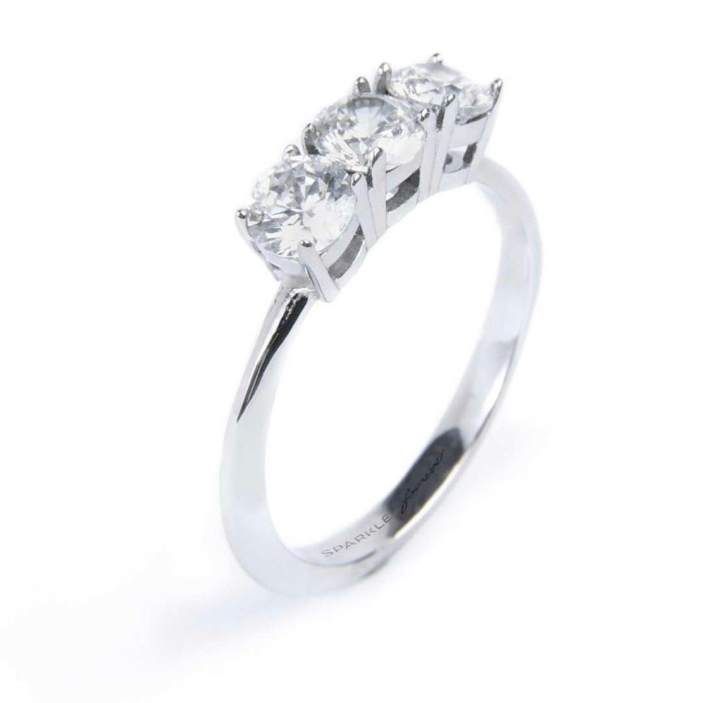 Anello trilogy con zircone 4,25 mm